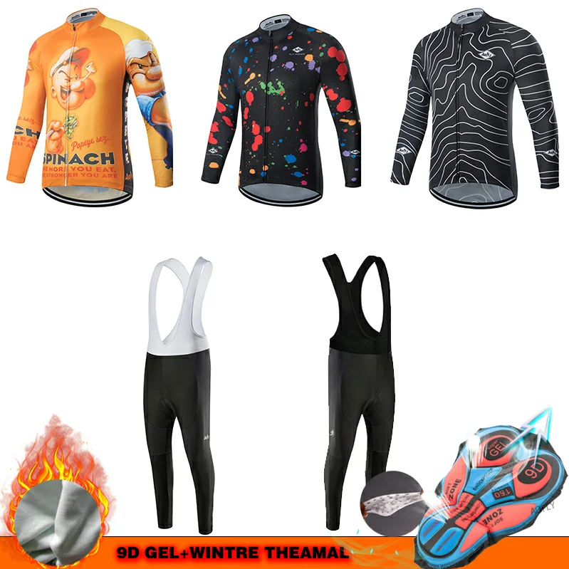 Ropa ciclismo теплая зимняя флисовая одежда для велоспорта мужской костюм из Джерси