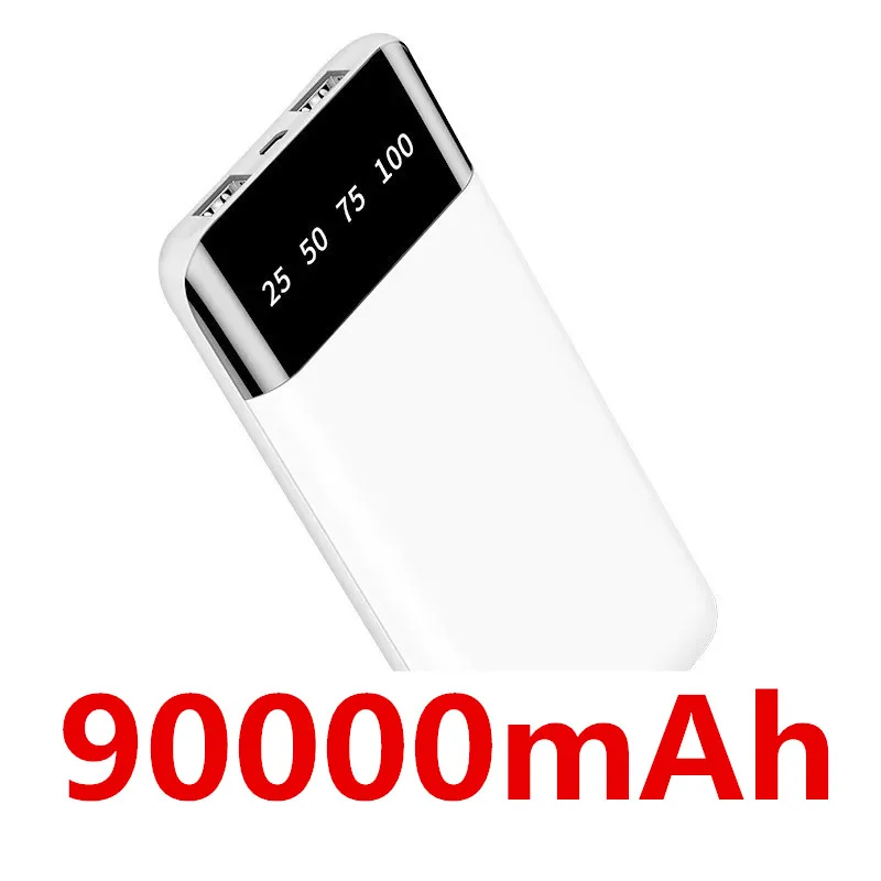 90000mAh Slim Power Bank Portable Charger External Battery Pack Powerbank For iPhone 12Pro Xiaomi Huawei Samsung Power Bank best portable power bank Power Bank