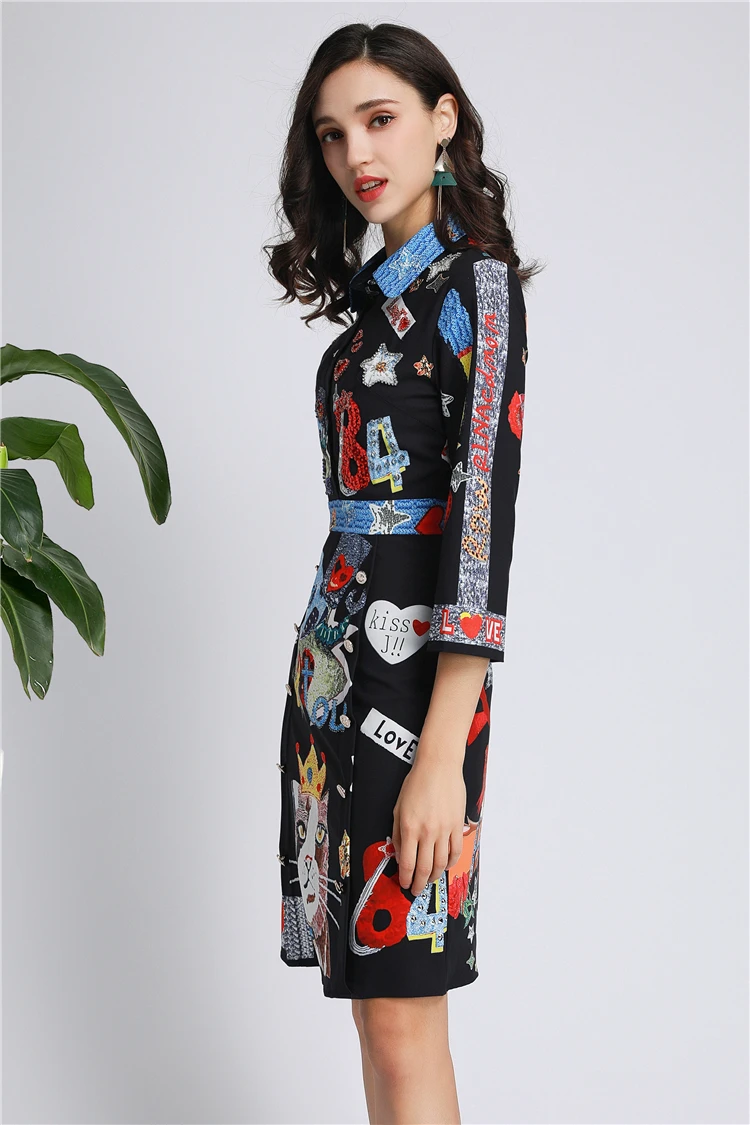 Truevoker, европейский стиль, подиум, Vestidos, женские уличные, цветные, с рисунком, с бисером, со стразами, Роскошные вечерние платья