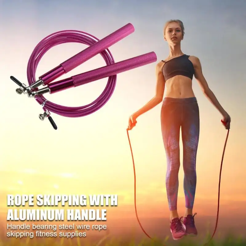 3m High Speed Aerobic Steel Wire Skipping Rope Aluminum Handle Steel Wire Jump Rope Length Adjustable Skip Fitness Equipment