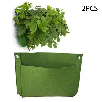 

2pcs Planting Bag Vertical Hanging Wall Planter Wall Grow Container Bags Garden Planting Pouch For Home Gardening