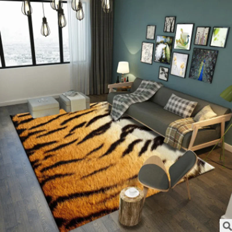 

Creative Modern Rug 3D Leopard/Zebra/Tiger Striped Fur like Print Door Mat Living Room Bedroom Area Rugs Carpet Free shipping