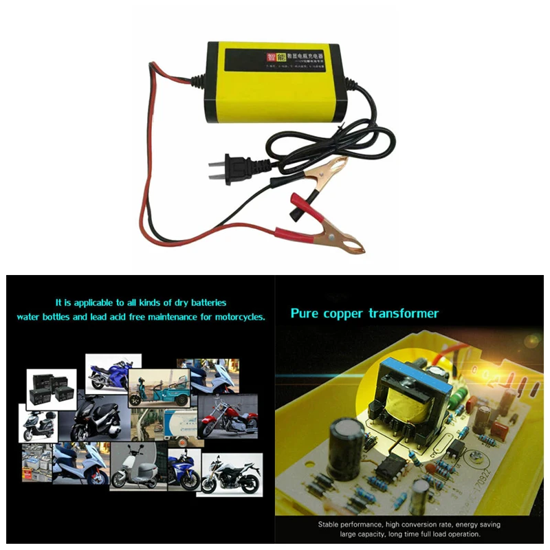 12V 2A цифровой Дисплей автомобиля Мотоциклетные батареи Зарядное устройство полностью автоматический 3 этапа AGM свинцово-кислотный гель интеллигентая(ый) Зарядное устройство 4AH-20AH