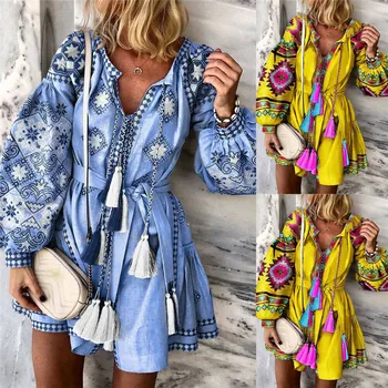 

Fashion Women Bodycon Floral Dress Cocktail Party Club Casual Long Sleeve Dress Club Party Casual Loose Long Sleeve Mini Dress