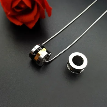 

necklaces mens pendant stainless steel Steampunk black necklace gold jewelry for neck gifts for male Roman numerals accessories