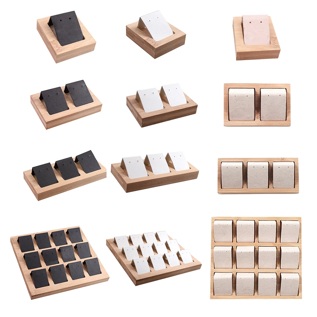 1 Pair Earring Card Holder with Tray for Jewelry Accessory Display Jewelry Desk Organizer Decoration