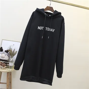 

Fall/winter 2019 Korean Style Print Plush Hooded Long Length Sweatershirts Loose Women Sweatshirt and Pullovers