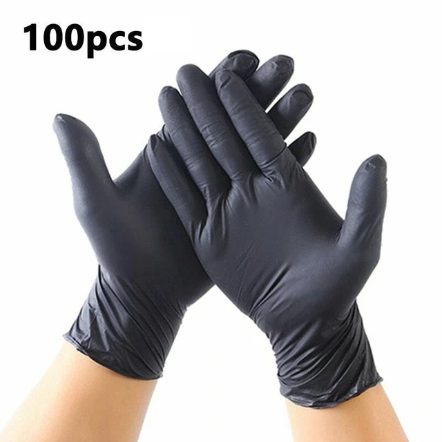 Gants Noirs Jetables En Latex Sans Poudre, Pour Les Mains Synthétiques, En  Nitrile, Vinyle, Tailles S, M, L Et Xl - AliExpress