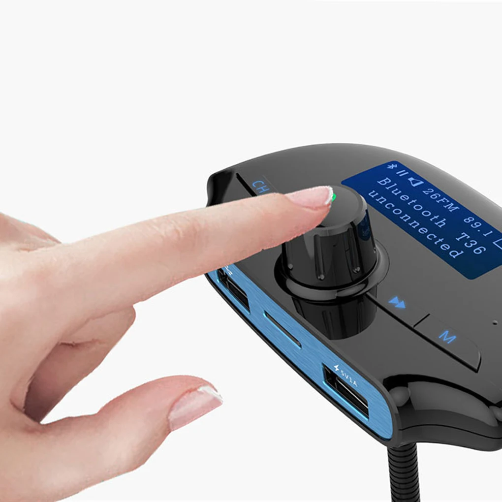 Большой экран автомобиля Bluetooth MP3-плеер fm-передатчик Быстрая зарядка 3A Смарт сигарета зарядное устройство