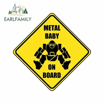 

EARLFAMILY 13cm x 12.8cm for Metal Baby on Board Vinyl Car Stickers Anime Personality Trunk Laptop Windows Bumper Decal