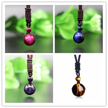 

Natural Tigereye jade Lucky Beads Pendant Chinese Necklace Jewellery Fashion Accessories Hand-Carved Luck Amulet Gifts