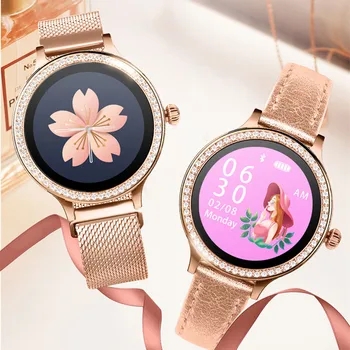 

M8 Women Smart Watch Heart Rate Blood Pressure IP68 Waterproof Monitor Lady Fitness Bracelet With Metal Band Fashion Wristband