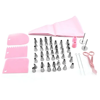 

60pcs/Set Icing Piping Nozzles With Pastry Confectionery Bag And Interface Adapter Cream Tip Cake Decorating Spout Tools