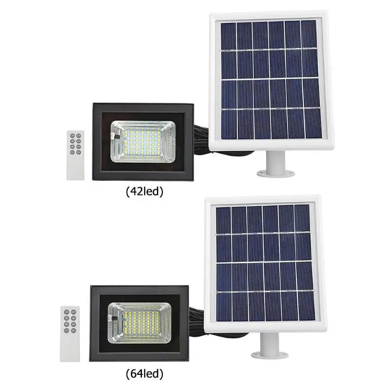42/64 светодиодный 3W водонепроницаемый прожекторы с солнечной батареей пульт дистанционного управления+ таймер+ управление освещением Наружное освещение Светодиодный прожектор садовая лампа