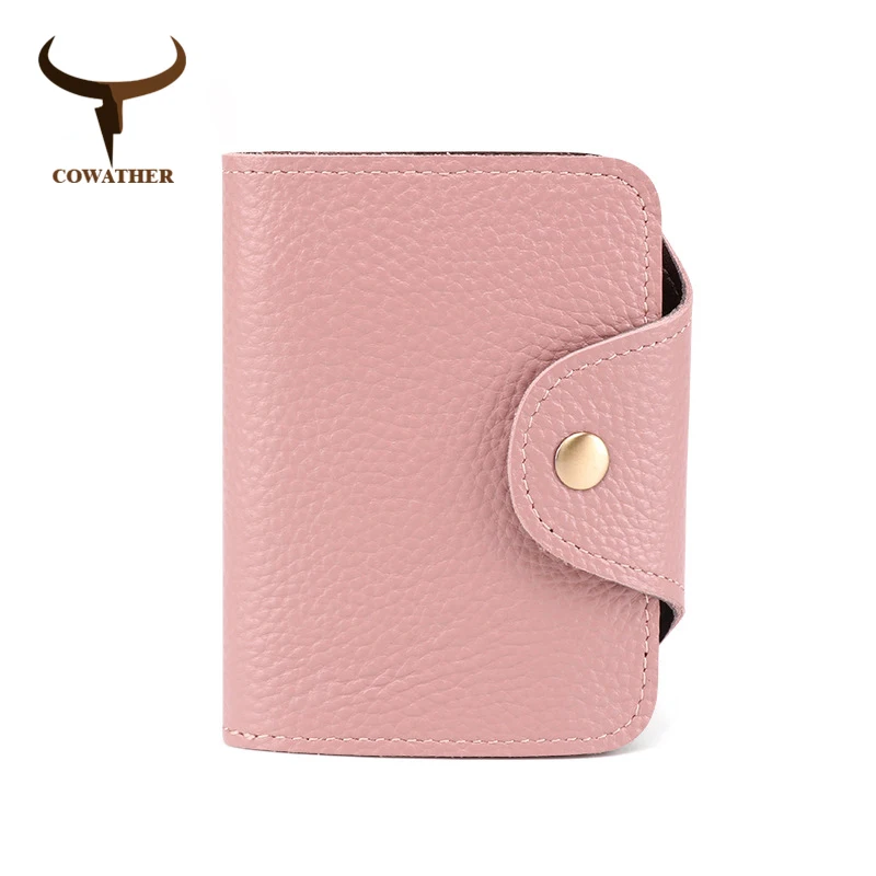 QK060light pink COWATHER женский кошелек из натуральной коровьей кожи наивысшего качества кошелек модный дизайн женский кошелек из бычьей кожи, с карманом для карт большой вместительный кошелек - Цвет: QK060light pink
