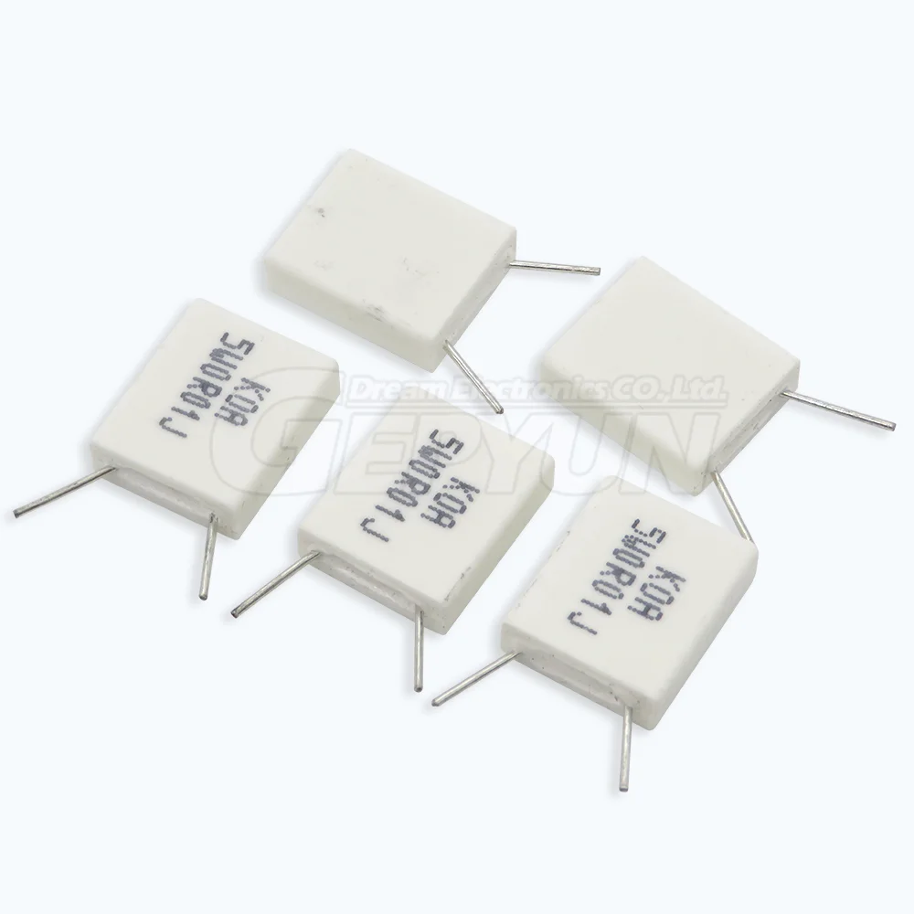 10 Résistances BPR56 5W 0.33 Ohm – Céramique Ciment, Non Inductive, Traversantes