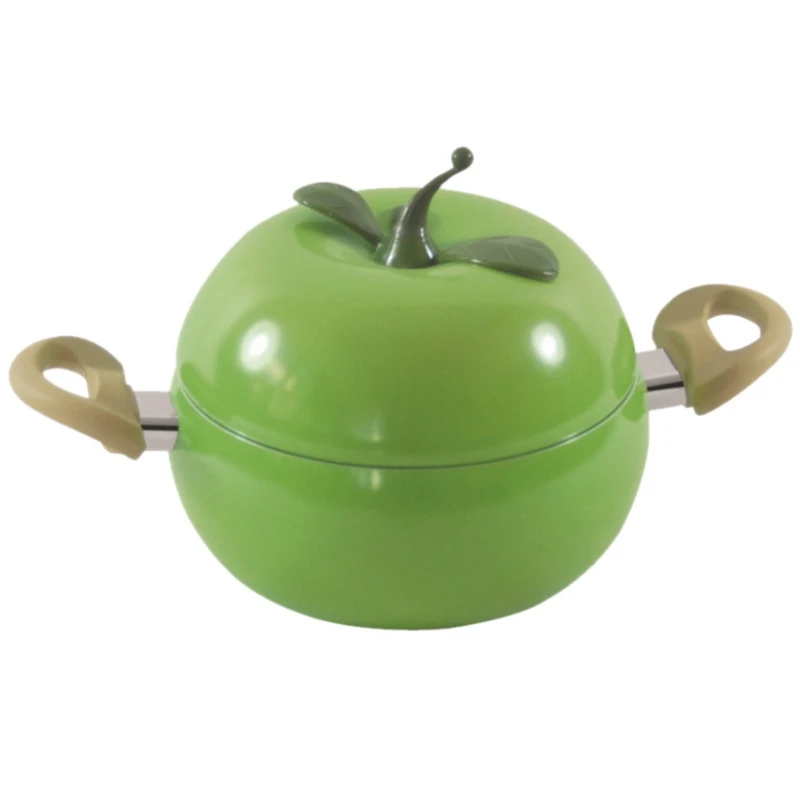 

Stainless Steel Induction Cooker, Universal Soup Pot, Stew Pot, Instant Noodle Pot, Kitchenware Double Ear Soup Pot, Green Apple