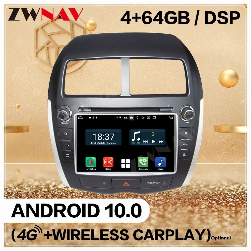 Carplayer 128GB For Mitsubishi ASX 2010 2011 2012 2013 2014 Android Multimedia Player Audio Radio GPS Navi Head Unit Auto Stereo