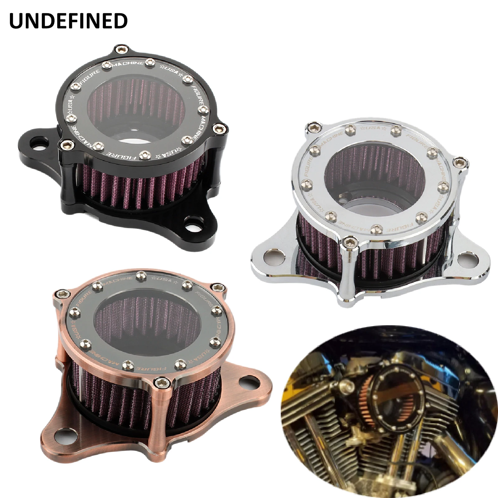 KATUR Kit di filtro di aspirazione dell'aria del motociclo per 1988-2015 Harley Sportster XL883 X 1200