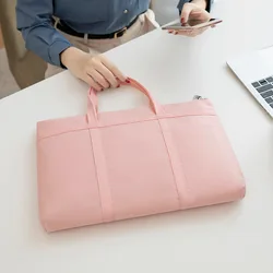 2021 moda feminina portátil maleta saco a4 sacos de documentos feminino rosa bolsa feminina 14.1 "computador portátil escritório commuter saco