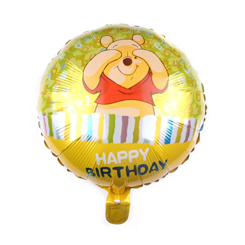 18inch Balloon 1pc Винни-Пух, детские украшения на день рождения, одноразовая посуда, бумажные салфетки, чашки, тарелки, Детские принадлежности для вечеринки - Цвет: 18inch Balloon 1pc