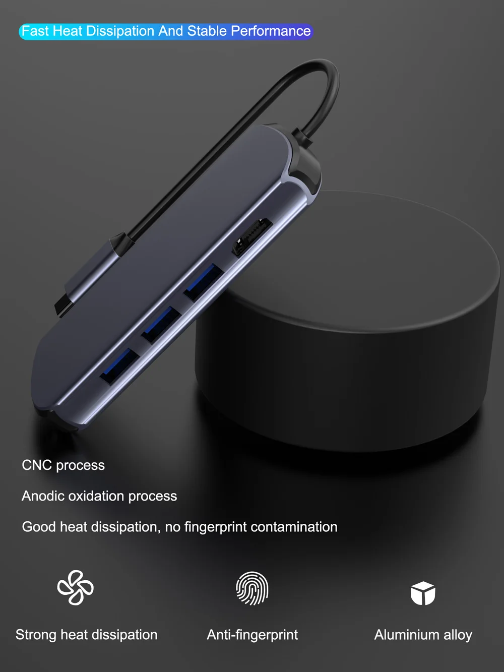 Концентратор USB Type C с 4K HDMI USB 3,0 65 Вт PD порт концентратор USB 3,1 адаптер для Macbook Pro Dell XPS 15 Lenove ThinkPad huawei MateBook