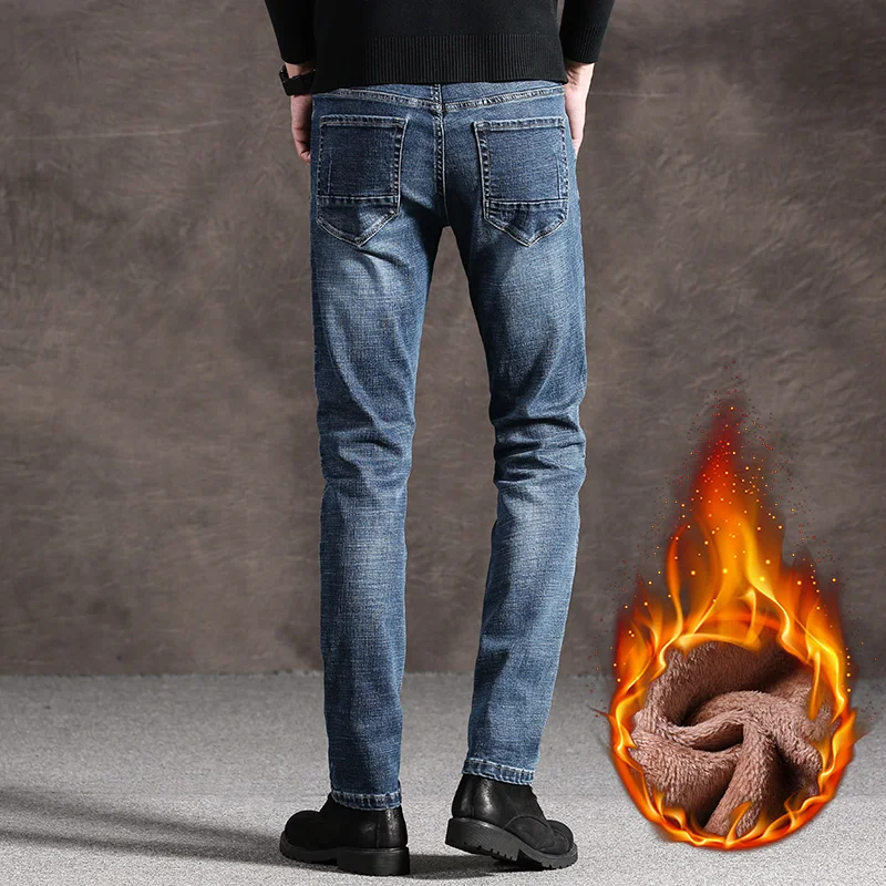 Обтягивающие мужские джинсы зимние для Для мужчин Homme джинсовые Spijkerbroeken heren брюки