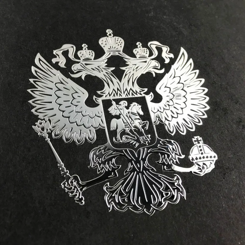 Герб России Алюминиевые наклейки самоклеющиеся Переводные на окно Российской Федерации эмблема с орлом автостайлинг ноутбук стикер для телефона