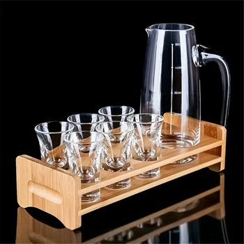 

300ml/500ml Cocktail Shaker Bar Set Crystal Glass Bullet Cup Liquor Cup Liquor Cup Dispenser Set With The Wine Holder Barware