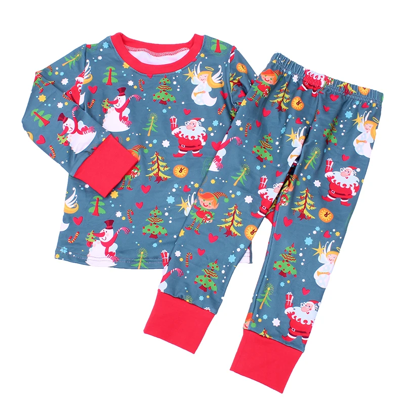 2-8Y Christmas Boy Pajamas Toddler Girls Christmas Pjs Kids Winter Clothes Baby Boys Sleepwear Xmas Grinch Pajamas Set - Цвет: 2 red cuff