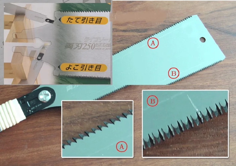 Double-sided saw Three-speed quickly saw Z-saw Carpenters Woodworking can Horizontal and vertical Made in Japan S-250 5