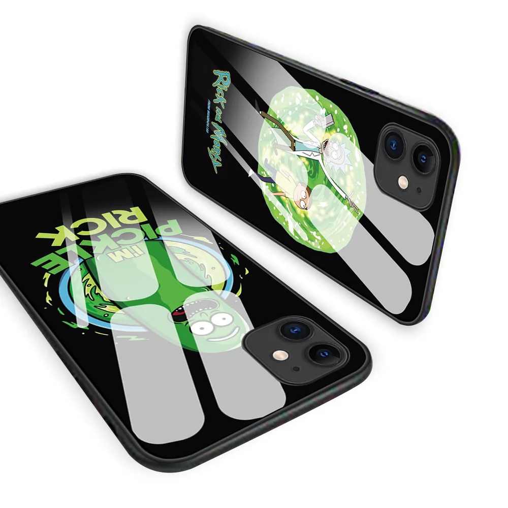 Новые чехлы Rick and Morty для iphone 7 8 6 6S Plus Роскошный чехол из закаленного стекла для телефона iphone 11 11Pro X XR XS MAX