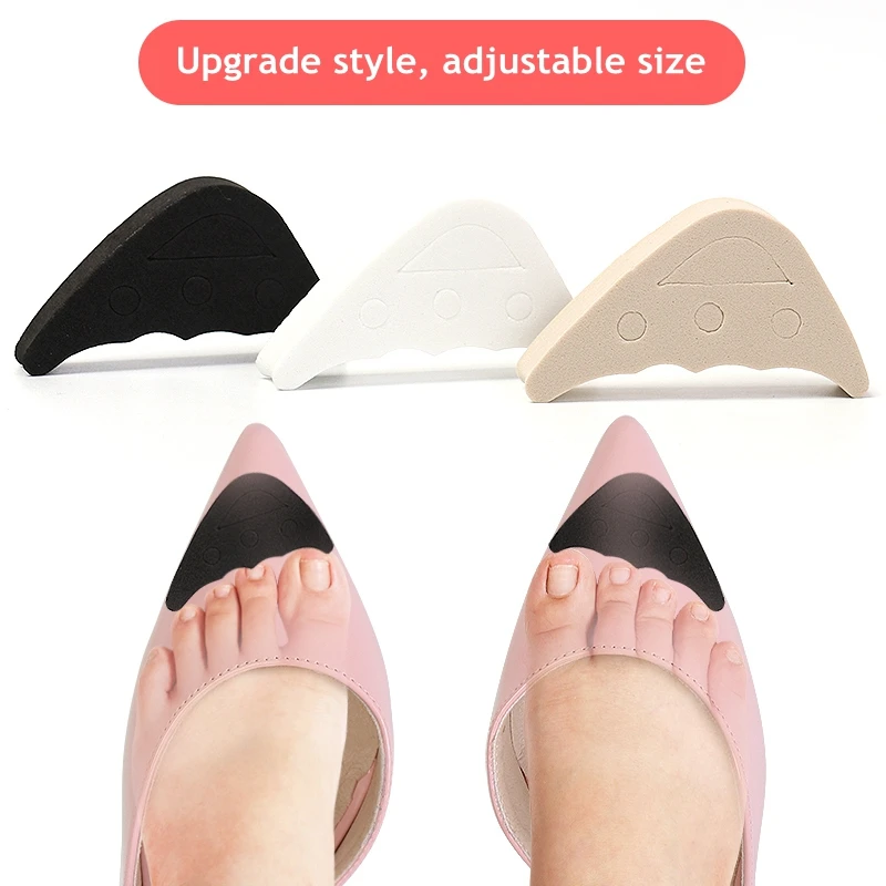 

1 Pair Women High Heel Half Forefoot Insert Toe Plug Cushion Pain Relief Protector Big Shoes Toe Front Filler Adjustment QD-3A