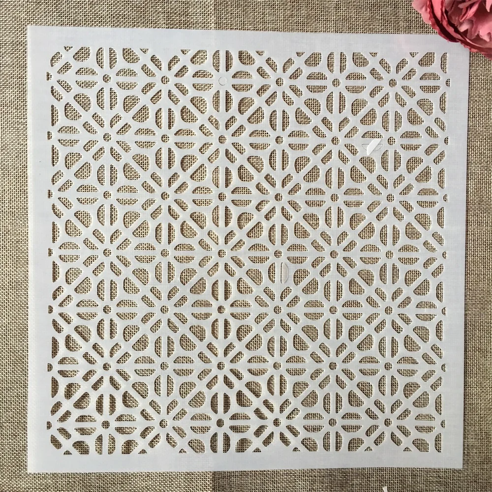 30*30cm Big Geometry Round Knot DIY Layering Stencils Painting Scrapbook Coloring Embossing Album Decorative Template | Канцтовары для