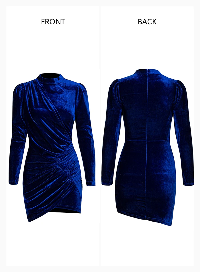 LOVE& LEMONADE, сексуальное темно-синее платье со стоячим воротником и рукавами, эластичное облегающее платье с гусиным пухом, вечерние мини-платья LM82166