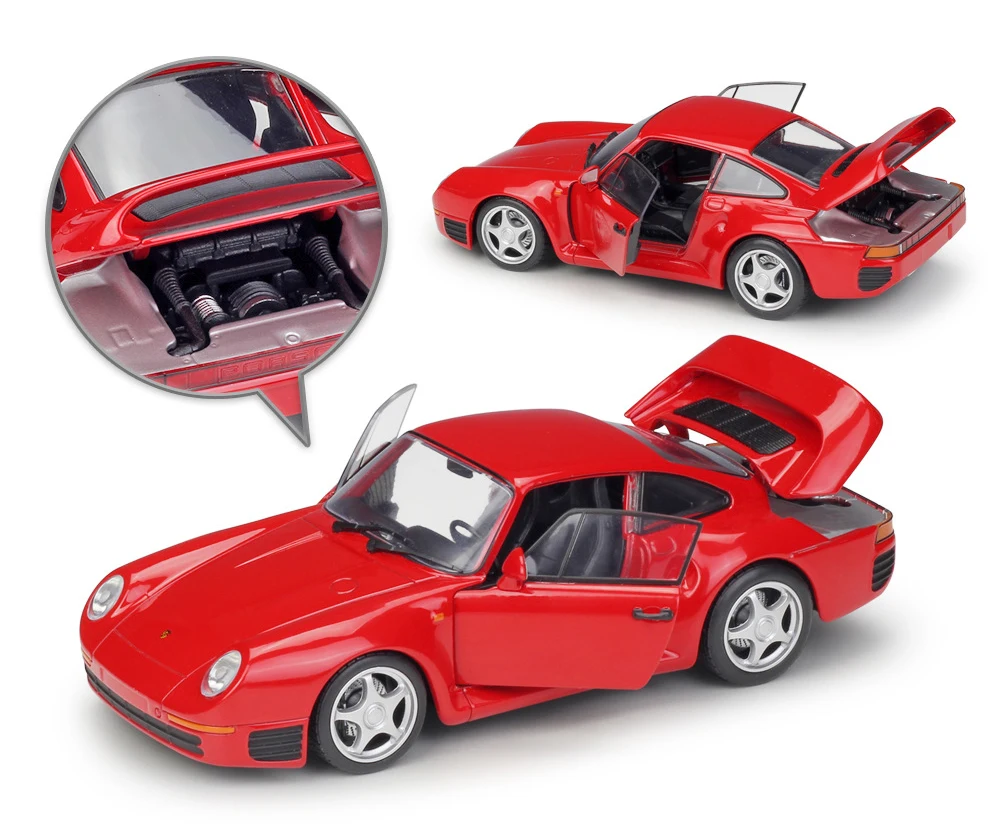 Модель автомобиля из металлического сплава в масштабе 1:24 Porsche 959|Наземный