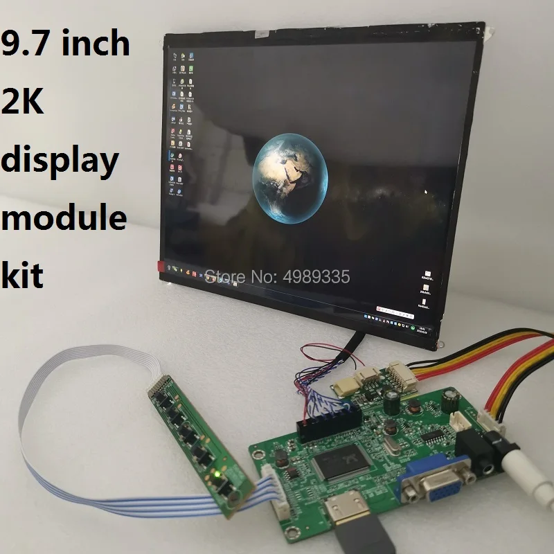 Brilho do Painel Vga com Áudio Polegada Exibição Kit Hdmi Resolução Alto Lcd 9.7 2048x1536ips 2k - Imagem 2
