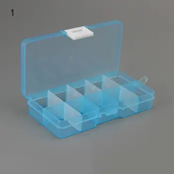 

10 Slots Plastic Jewelry Necklace Clear Storage Box Case Clip Holder Desk Clip Holder
