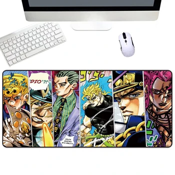 

80x30cm Anime Gaming Mousepad Rubber For Jojo Bizarre Adventure Keyboard Mouse Pad XL Gamer An-slip Desk Mat For PC Laptop