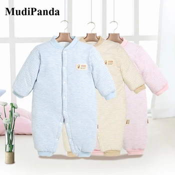 

MudiPanda 2020 Newborn Baby Romper Autumn Winter Clothes Girl Boy 100% Cotton Jumpsuit Infant Clothing Warm Sleepwear