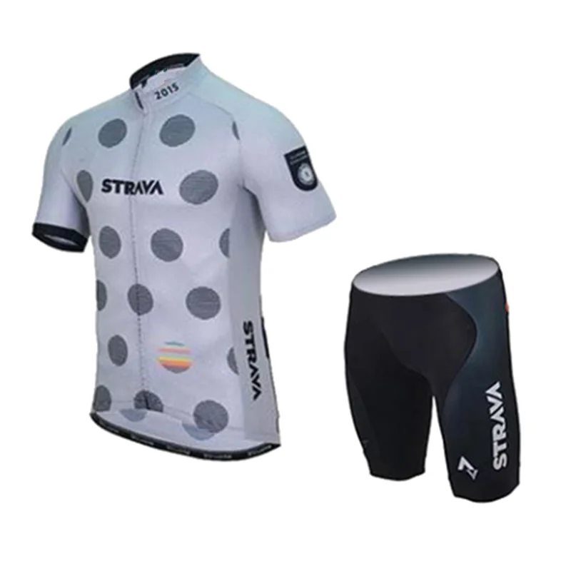 6 STRAVA Велоспорт Джерси Наборы Pro team мужчины короткий рукав велосипедная одежда дышащий горный велосипед спортивная одежда - Цвет: 6