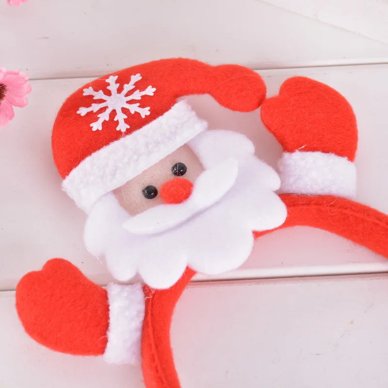 Colorful Changing LED Light Hair Band Christmas Party Decoration Cute Christmas Snowman Head Band Gift For Children