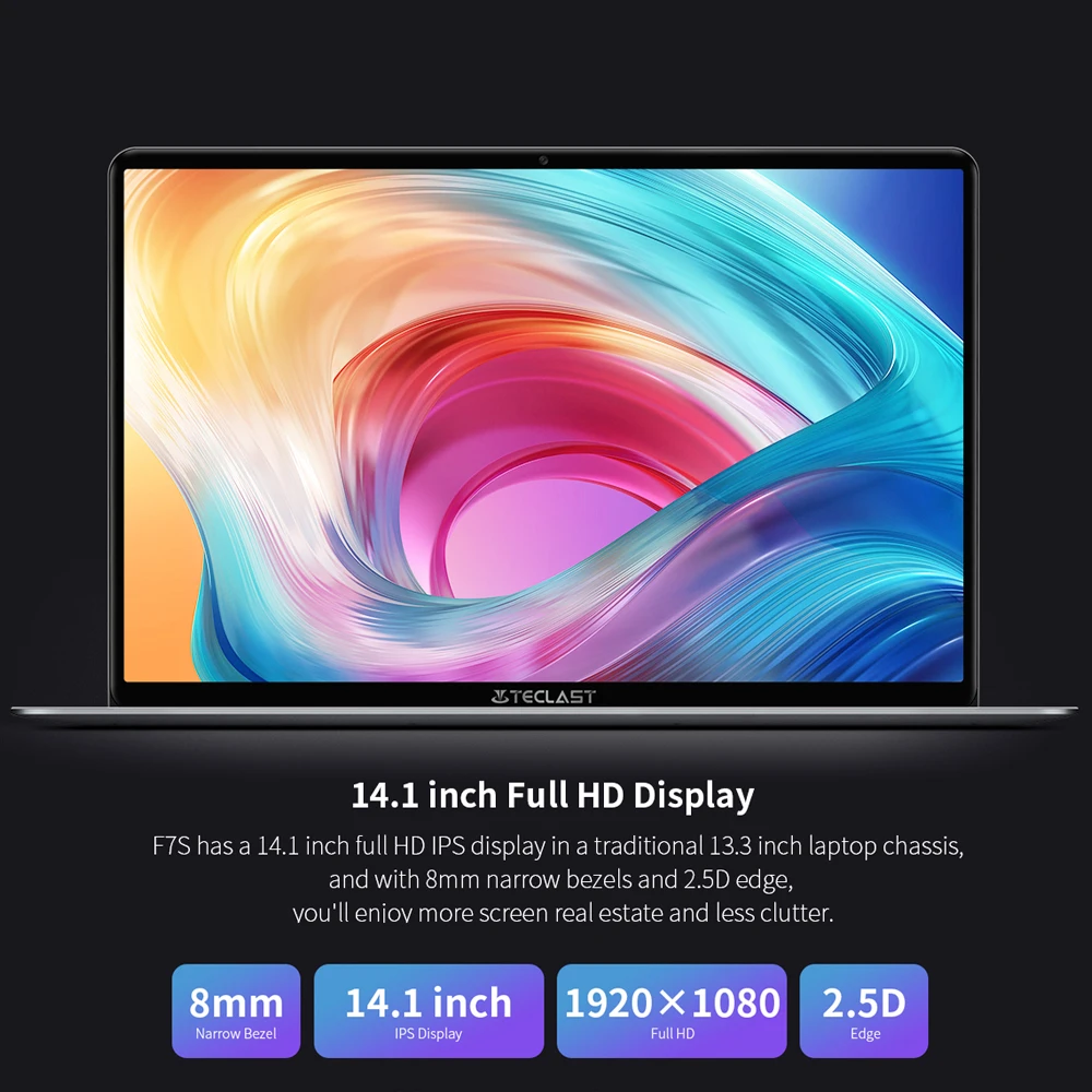 Teclast F7S Laptop 14.1" notebook 8GB RAM 128GB eMMC Intel Celeron N3350 Windows10 OS 1920x1080 IPS playback 4K Videos Mini-HDMI-3