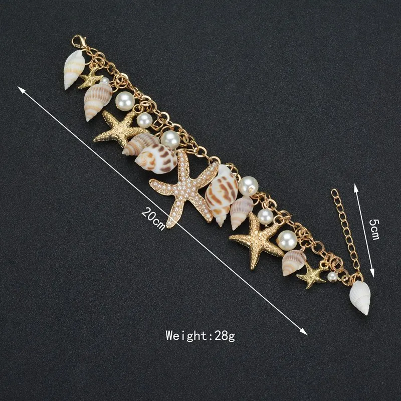 Корейский модный трендовый Океанский богемный Браслет Rolo Морская звезда браслет ювелирные изделия