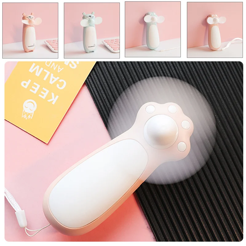 

Mini Cooling Animal Fan Charging Fan USB Mini Fan Portable Cute Handheld Night Light Lithium Battery Plastic for Outdoor Home