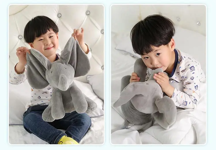 Peek-a-Boo слон может спеть ухо двигаться Плюшевая Кукла электрическая кукла музыка застенчивый слон
