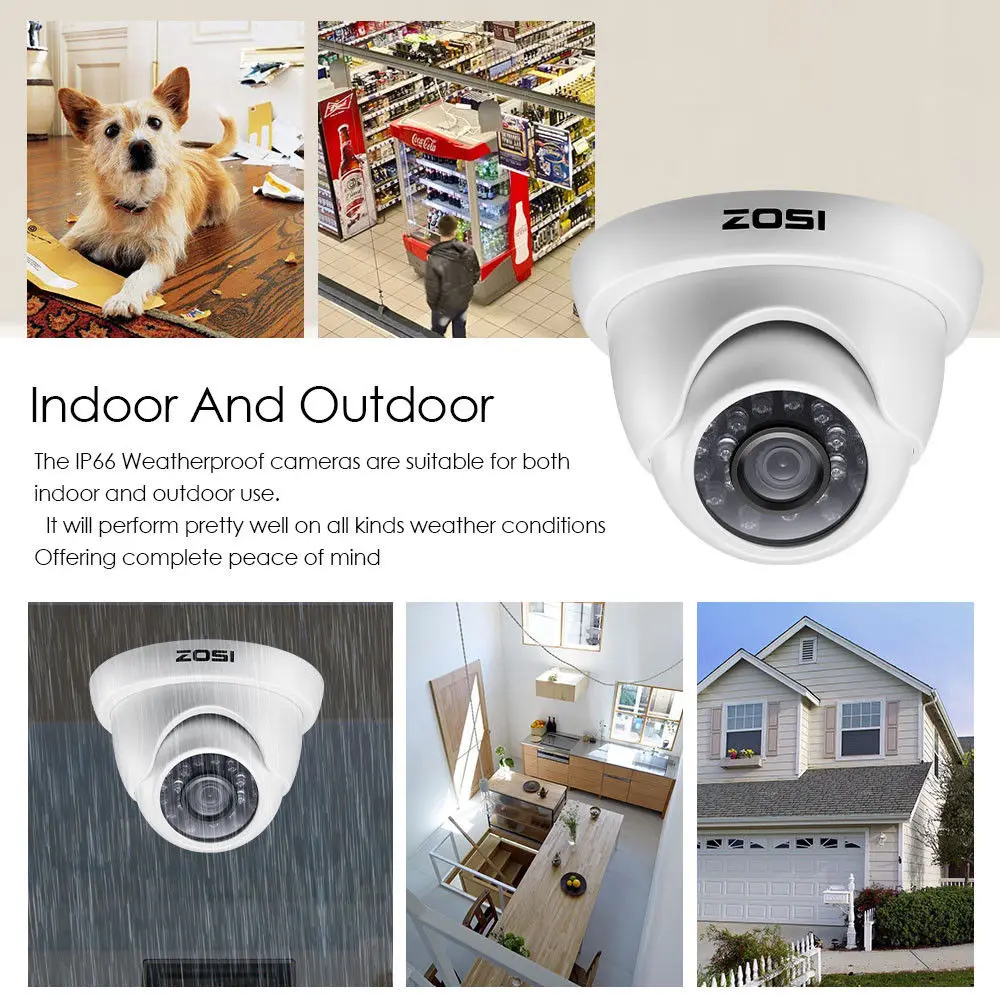 ZOSI 1080P CCTV камера система 4CH 1080P DVR система с 2х наружной 2МП видео камеры безопасности s 2CH домашняя камера наблюдения комплект
