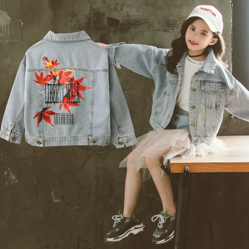 

Girls' Jean Jacket Spring Clothing 2020 New Style Children Western Style Spring Little Girl Childrenswear Spring And Autumn Big