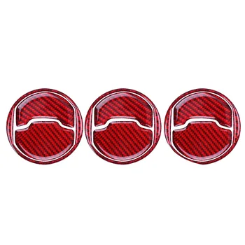 

Red Carbon Fiber Car Interior Central Air Conditioner Outlet Decorative Cover Sticker for Ford Mustang 2015 2017 2018 2019