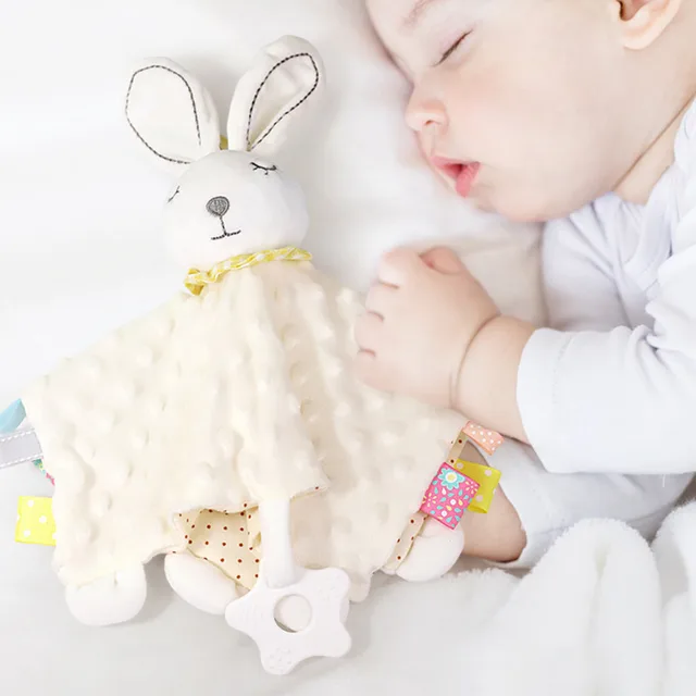 Baby Sleeping Dolls Plush Stuffed Toys Cartoon Bear Bunny Soothe Appease Towel Appease Doll For Newborn Soft Comforting Bib Gift 1
